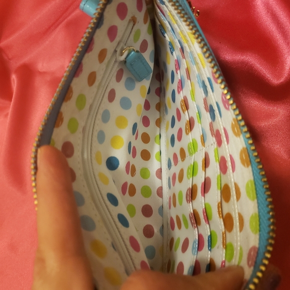 Beautiful Blue New Kate Landry Wristlet Wallet - Picture 7 of 8